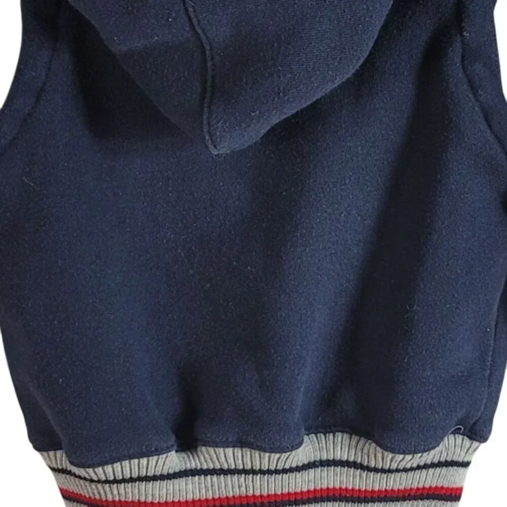 Boyz Wear by Nannette Varsity Jacket Blue Size 18M Hood Full Zip 2 in 1 Vest